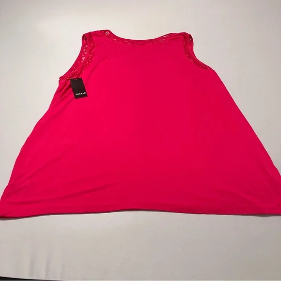 Torrid Feminine Bright Pink Lace Sleeveless Top-NWT Size 3 (22/24) - Picture 3 of 13